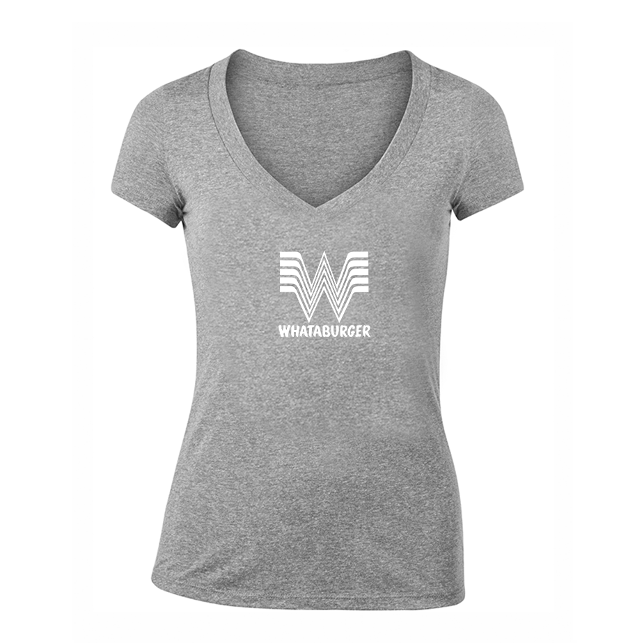 Women's What A Burger V-Neck T-Shirt