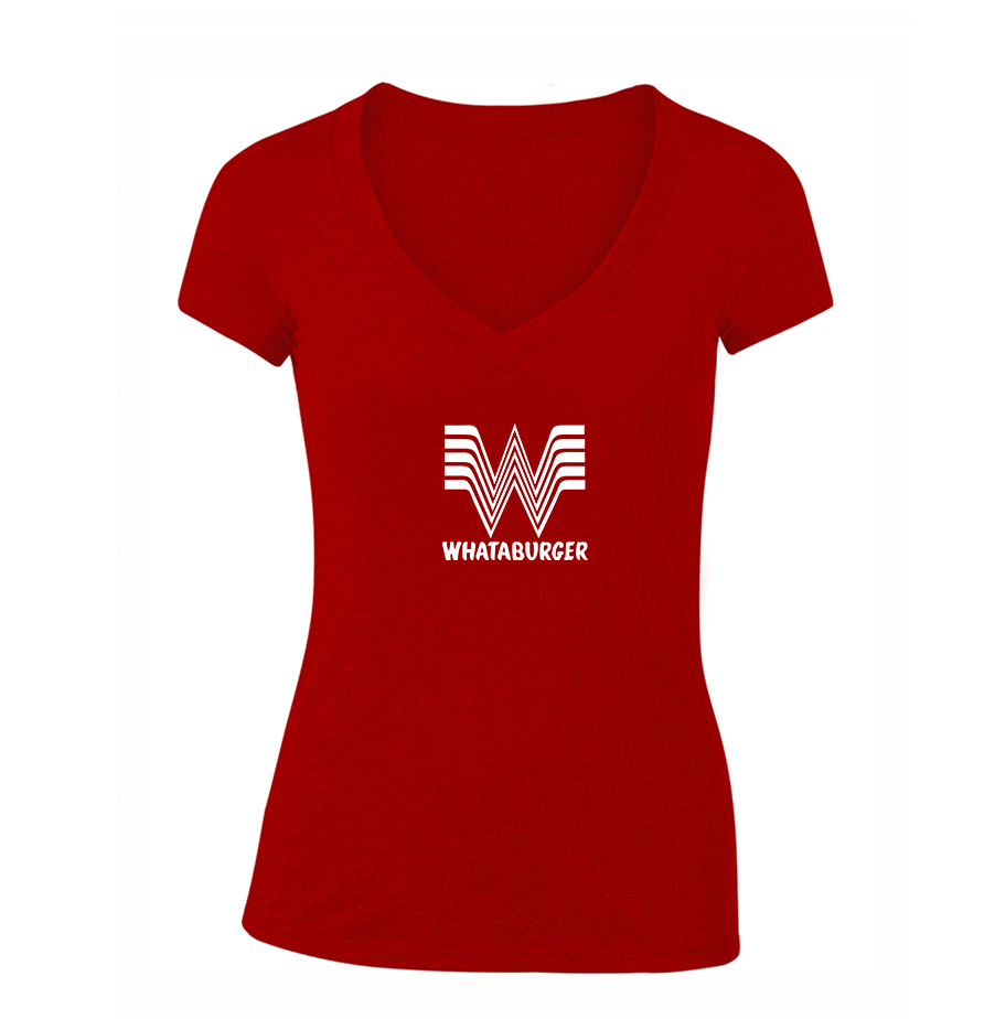 Women's What A Burger V-Neck T-Shirt