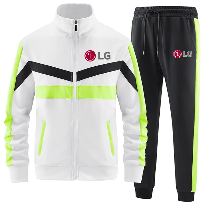 Men's  LG ANOTWENER Casual 2 Piece Tracksuit Sets Long Sleeve Full Zip Jacket and Sweatpants Sport Outfits Sweatsuits