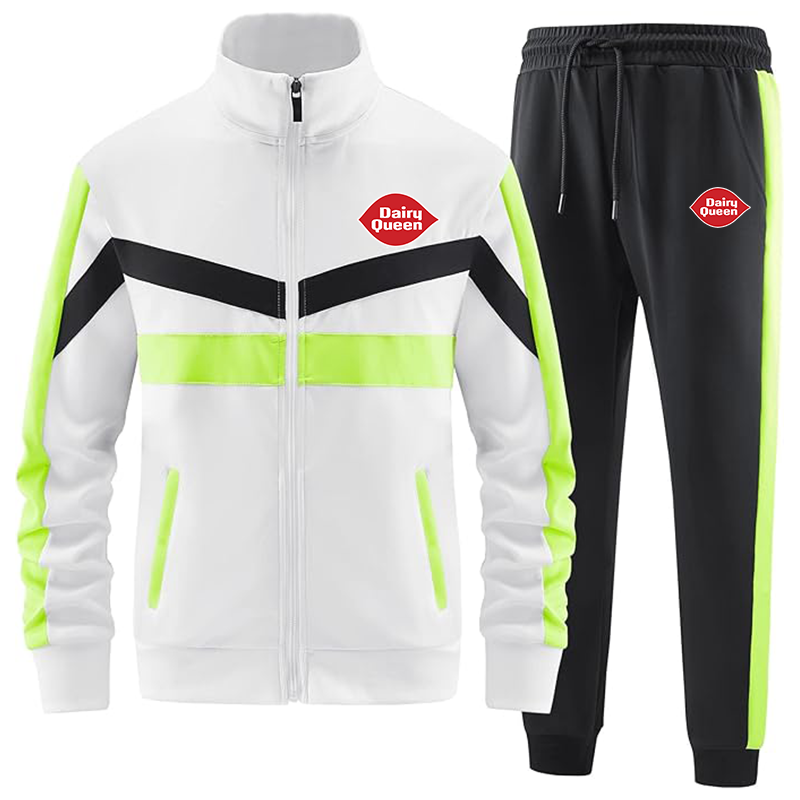 Men's Dairy Queen ANOTWENER Casual 2 Piece Tracksuit Sets Long Sleeve Full Zip Jacket and Sweatpants Sport Outfits Sweatsuits